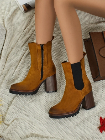 Women's Soreya Faux Suede Block Heel Ankle Boots