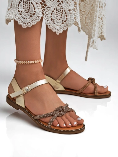 Royalfashion Женские сандалии с декоративными цирконами Bella Shine