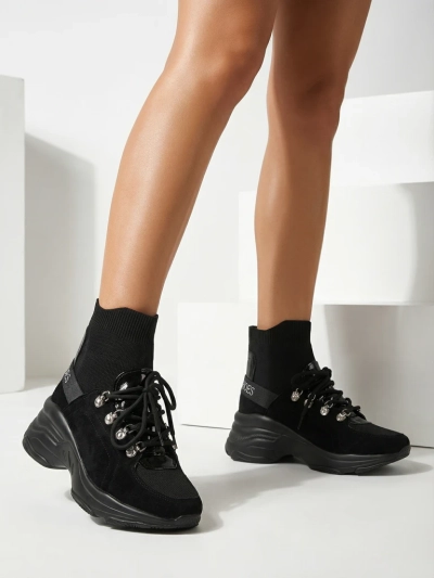 Royalfashion Женские черные утепленные кроссовки Aleppo