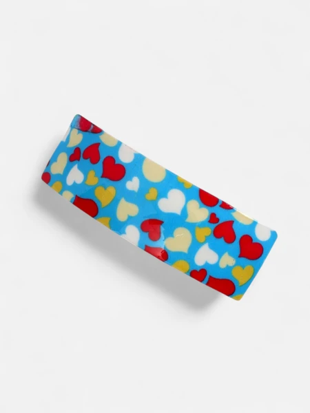 Värviline laste juukseklamber südametega