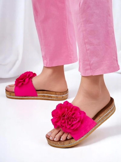 Royalfashion Women's sliders with flowers Focce