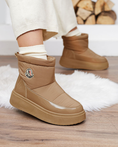 Royalfashion Women's slip-on snow boots in brown color Ademra