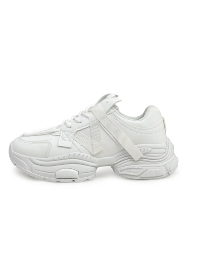 Women's white Arete eco-leather sneakers, flat heel, spring collection