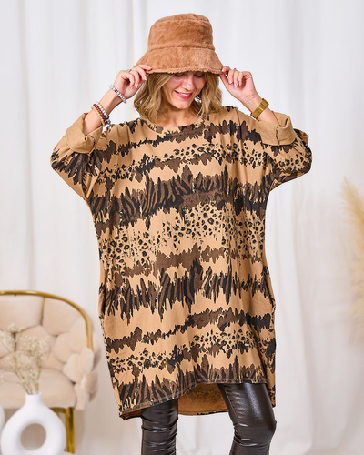 Royalfashion Mustriline naiste helepruun kleit