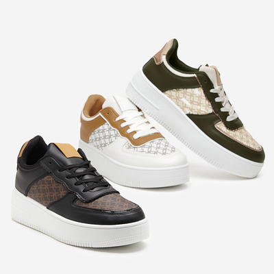 Black women's sports shoes with Glou print - Footwear