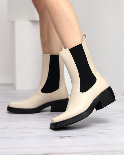 Beige women's high slip boots Darran - Footwear