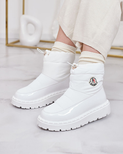 Royalfashion Women's slip-on snow boots in white color Ireda