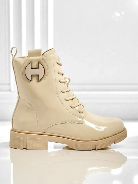 Kalen patent lace-up women's ankle boots