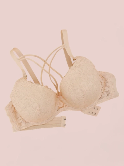 Royalfashion Women's padded bra with lace