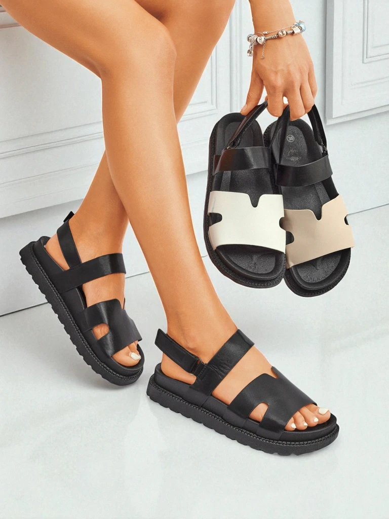 Hera Azzurro women's graphite eco-leather wedge sandals for summer