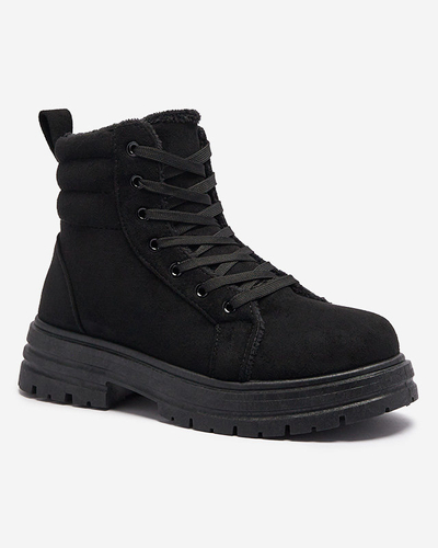 Women's insulated trapper boots in black colozre Tivica - Footwear