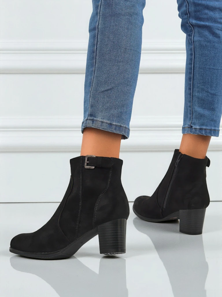 Naiste öko-seemisnahast kontsaga poolsaapad Crimson Dusk