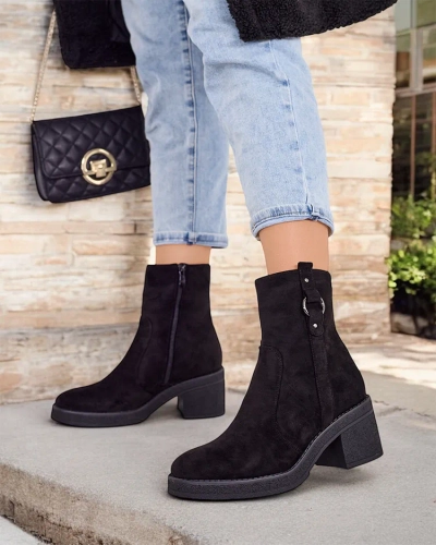 Royalfashion Women's ankle boots on a post Boron