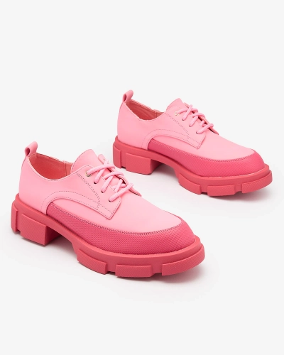 Royalfashion Pink Naiste mati poolsaapad kindla tallaga Trendikas Chunky