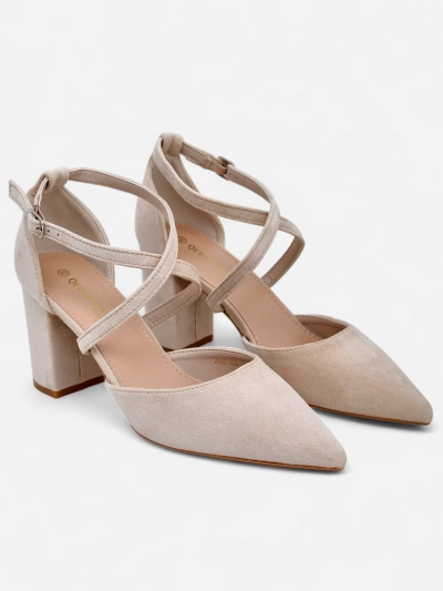 Royalfashion women’s eco suede pumps with straps Kanastru