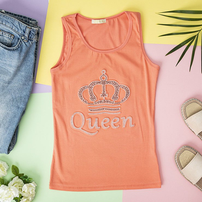 Pink women's top with cubic zirconia - Clothing