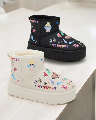 Royalfashion Stuttarsnikardalóna sko með snjóllur karlkrúna snjóþroskó með stickers Hanaga