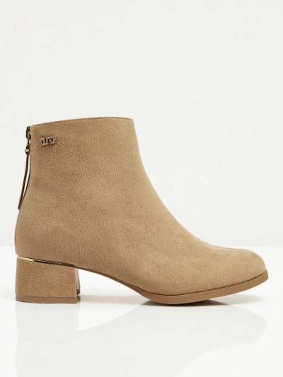 Women's Eco Suede Ankle Boots with Block Heel Arshinea