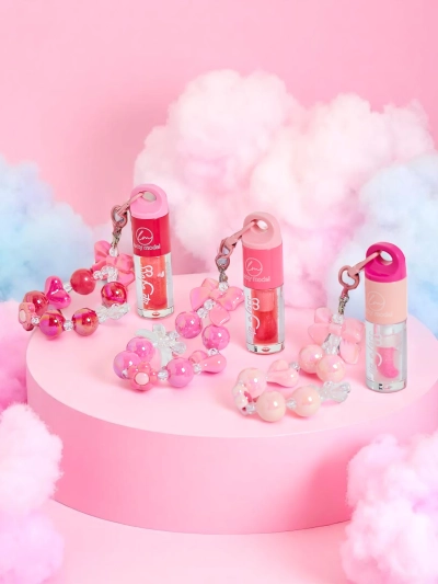 Lip gloss for children with bracelet Raspberry