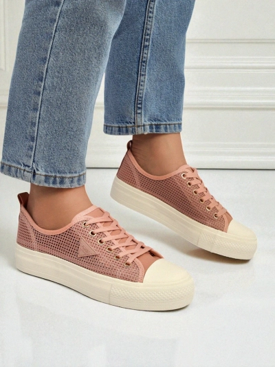 Afrodyta Rosa Women's Sneakers – Breathable Pink Fabric Shoes for Summer