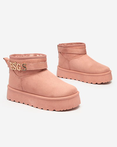 Royalfashion Light brown women's shoes a'la snow boots with ornament Parisela