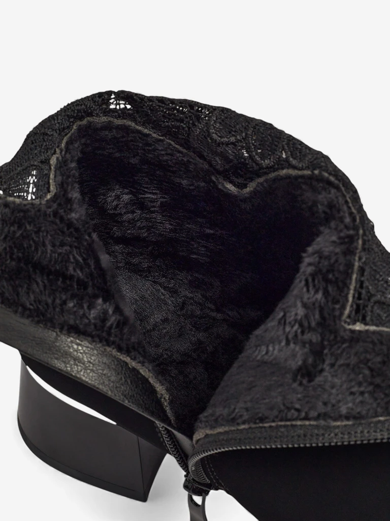 Naiste matid pitsiga plokk-kontsaga poolsaapad Velmoria