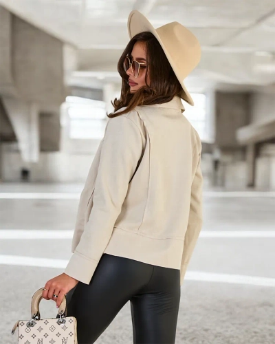 Royalfashion Naiste öko-suedist ramoneskini jakk taskutega