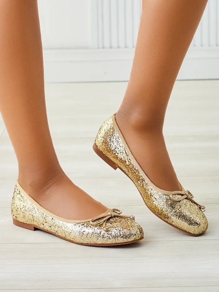 Royalfashion Женские балетки с блестками и бантом Aramie