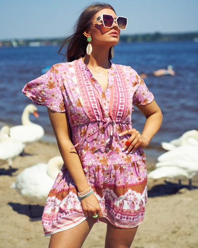 Royalfashion Suvine roosa naiste lühike kleit