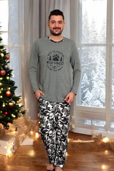 Meresinine ruuduliste pükstega meeste pidžaamad - Riietus