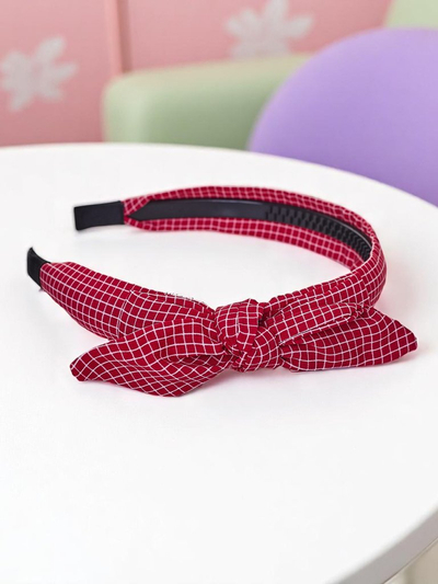 Royalfashion Ободок для волос с бантом в клетку Gosia