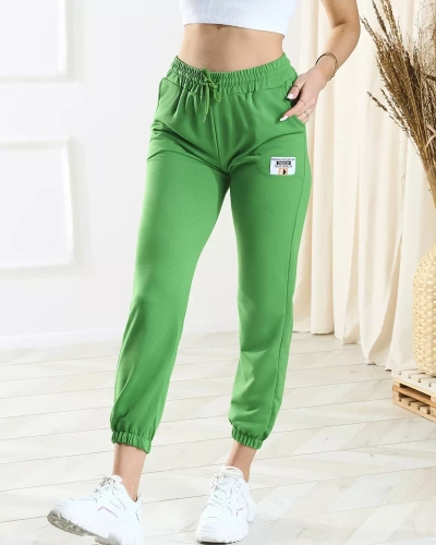 Women's dark green sweatpants - Clothing