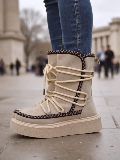 Royalfashion Women's Lace-up Snow Boots Stozi