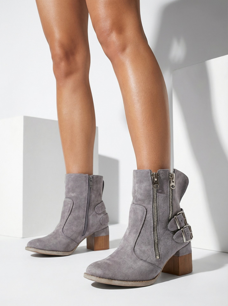 Royalfashion Decorated Zerta Heeled Booties