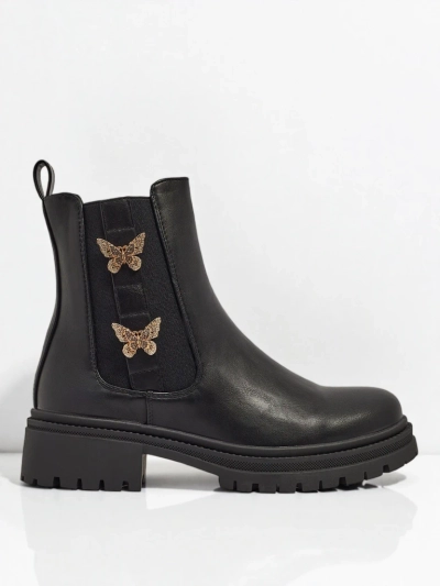 Eco-leather women's ankle boots with butterflies Bravelle