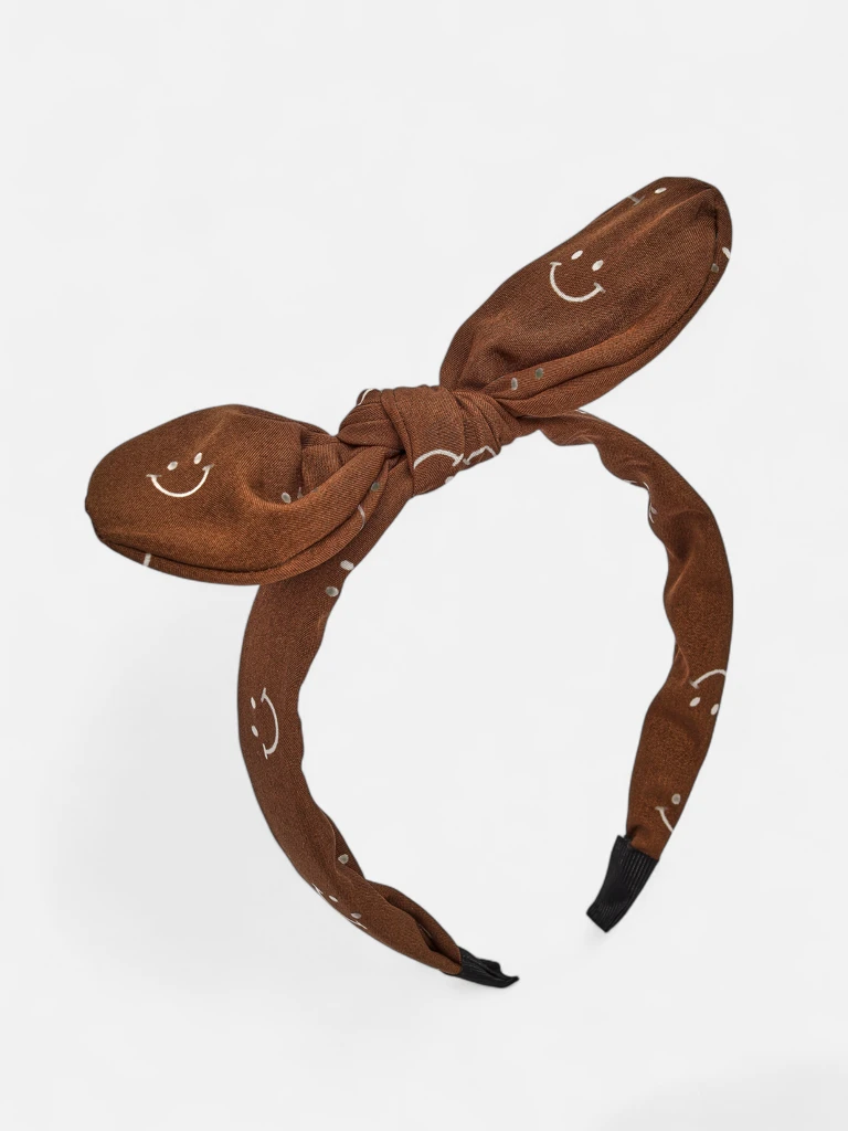 Royalfashion Детская повязка на голову с бантиком с принтом в улыбающиеся лица