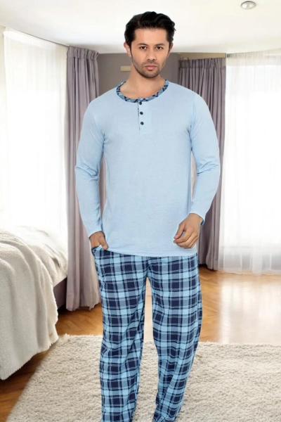 Royalfashion Meeste Puuvillane Ruuduline Pijama