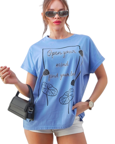 Royalfashion Naisten puuvillapaita mielenkiintoisella printillä