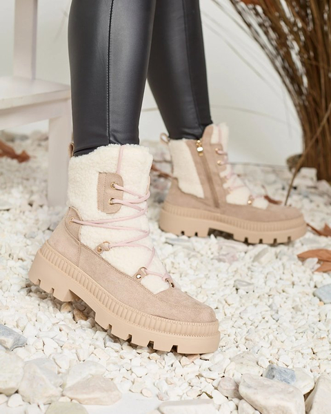 Royalfashion Helepruunid naiste trapetsisaapad lambanahaga Getatsa