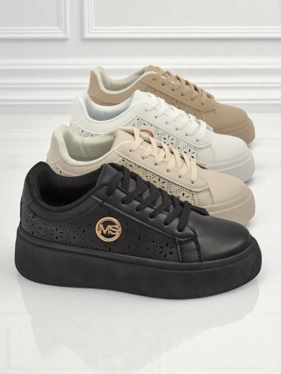 Women's Perseida Royalfashion platform sneakers black eco-leather