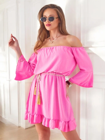 Royalfashion Женское мини-платье в испанском стиле с длинными рукавами и стразами