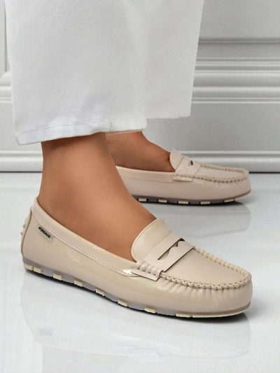 Beige Kallista Women's Loafers - Premium Suede Ecological Leather