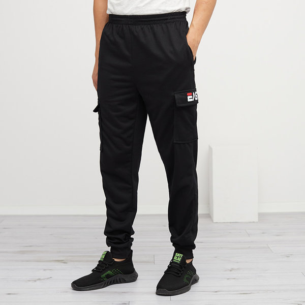 Men's black sweatpants with pockets - Clothing