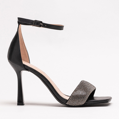Black women's sandals on a high heel Enedi - Footwear