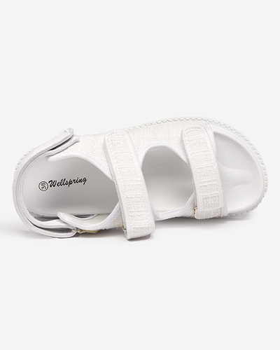 Women's white fabric sandals Desotty - Footwear