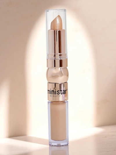 Näokreem-pulga ja vedela peitekreemi 2-ühes highlighter Golden Beige