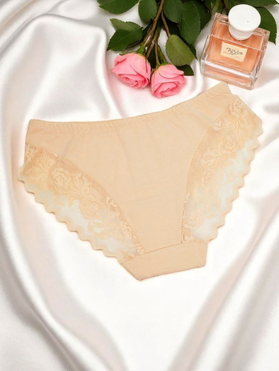 Royalfashion Naiste puuvillased pitsiga aluspüksid Pure Lace