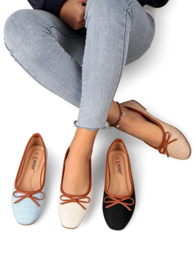 Royalfashion Women's ballet flats with glitter and a bow Aramie