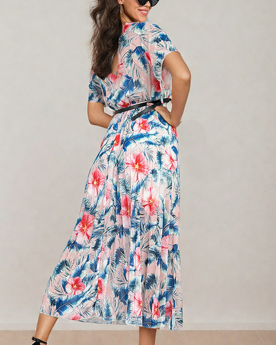 Royalfashion Naiste plisseeritud lilleline midi-kleit