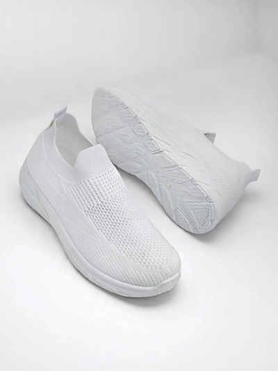 Royalfashion Women's White Slip-On Sports Shoes